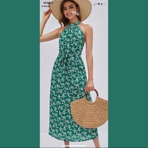 SHEIN XS green floral dress